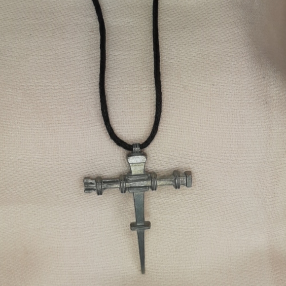 Nail Cross Pendant with Adjustable String - Picture 2 of 7
